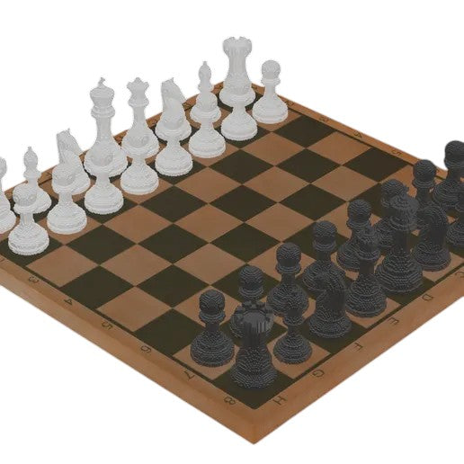 Cubic Bit Style Chess Set